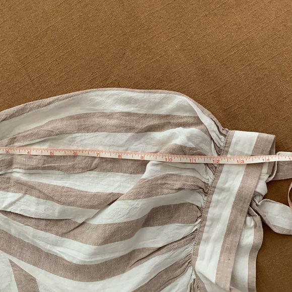 Kohls LC Lauren Conrad linen puff sleeve striped top blouse XXL - Picture 7 of 7